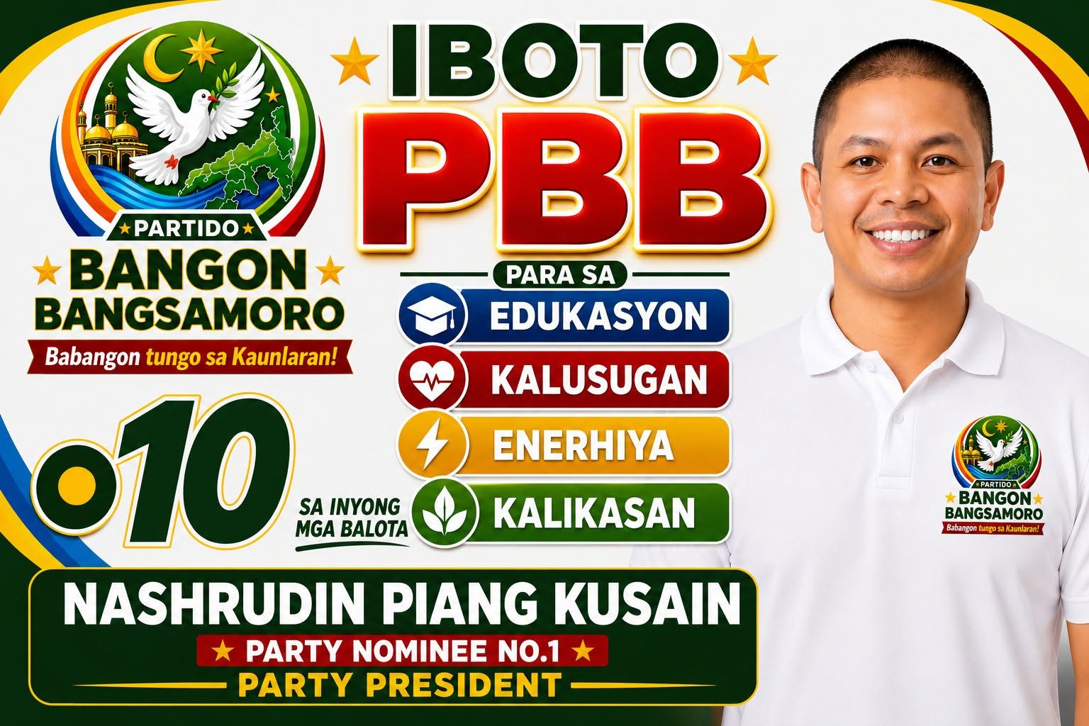 Si Nashrudin Piang Kusain, Regional President ng Partido Bangon Bangsamoro.